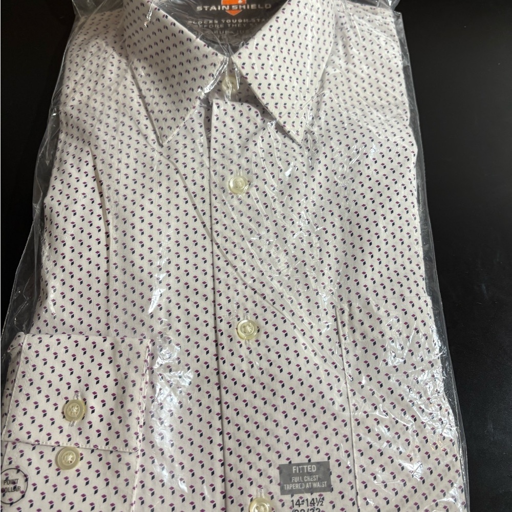 Van Heusen White and Black Patterned Dress Shirt